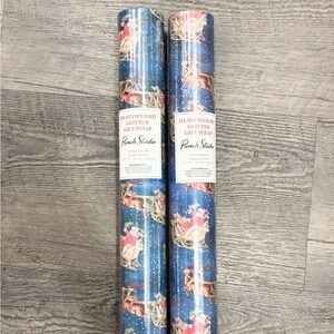 Flying Santa Reindeer Sleigh Vintage Christmas Wrapping Paper Gift Wrap 2 Rolls